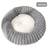 Round striped faux fur pet bed in dark grey for cats