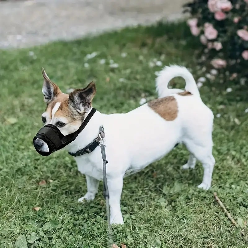 Lightweight black PVC adjustable dog muzzle, view 4