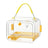 Clear portable bird travel cage with purple trim, view 4