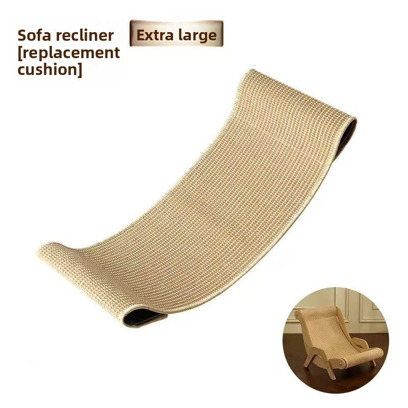 Cat scratcher lounge chair with climbing frame, extra detail view
