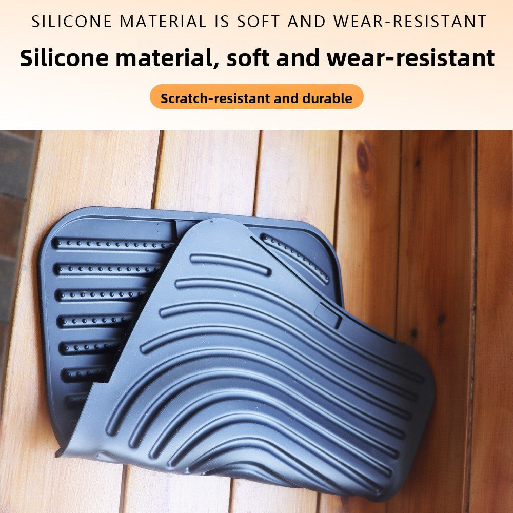 Foldable Non-Slip Silicone Cat Litter Mat, Easy to Clean
