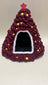 Felt tapered Christmas tree cat nest with hanging toy ball, product image 7