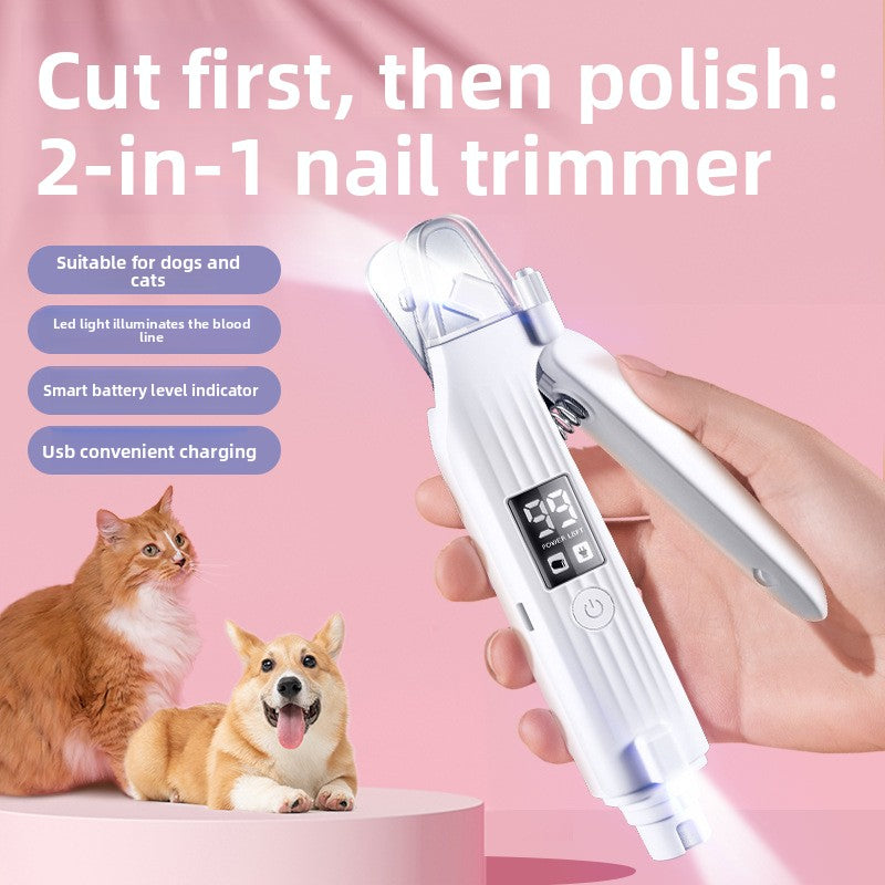 Rechargeable LED Pet Nail Clipper with Built-in Sharpener
