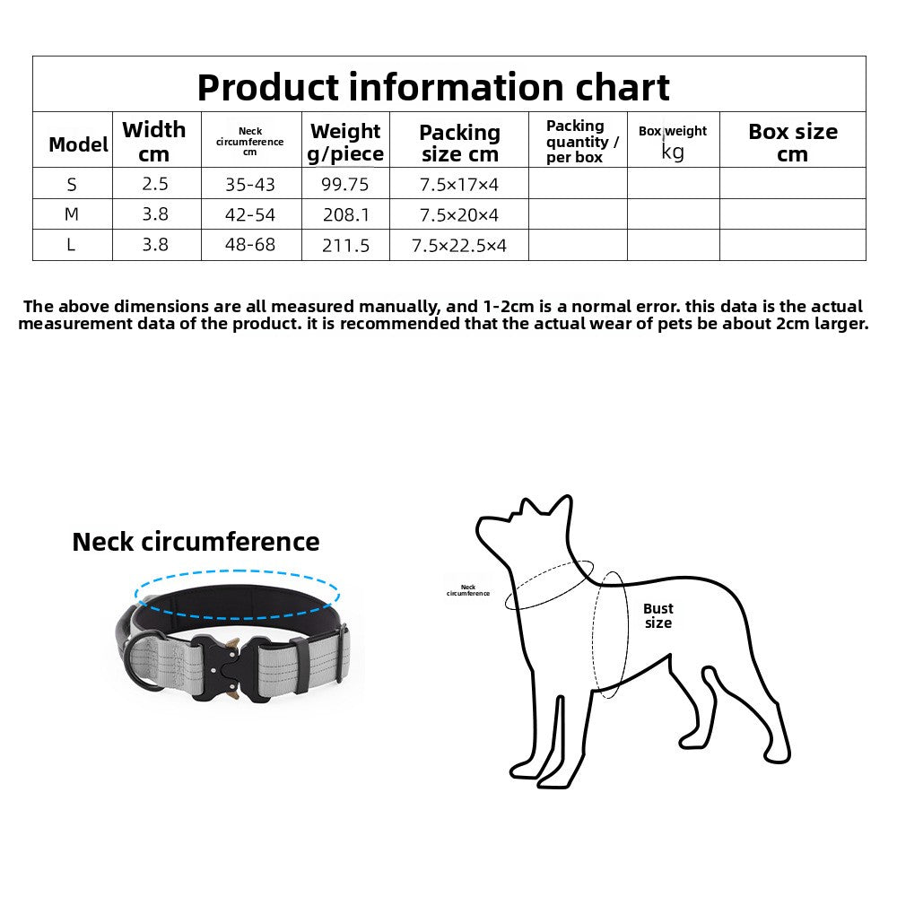 Tactical nylon dog collar with control handle, product image 3