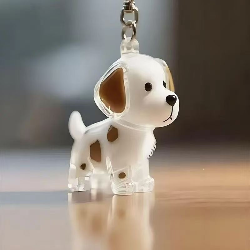 Transparent Animal Hair Memorial Keychain Pendant