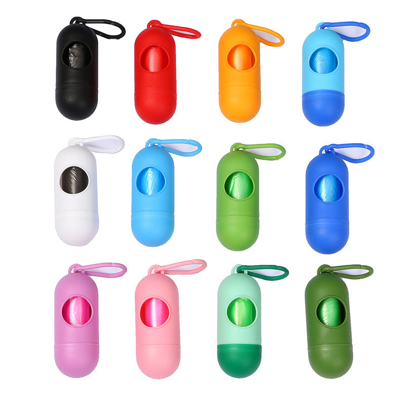 Pet Waste Bag Dispenser Capsule with One-Handed Tear-Off