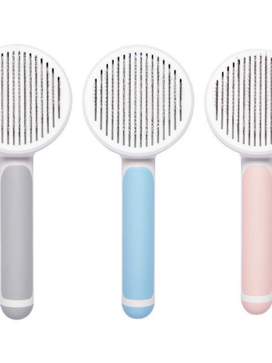 Stainless Steel Pet Grooming Comb with Non-Slip Handle