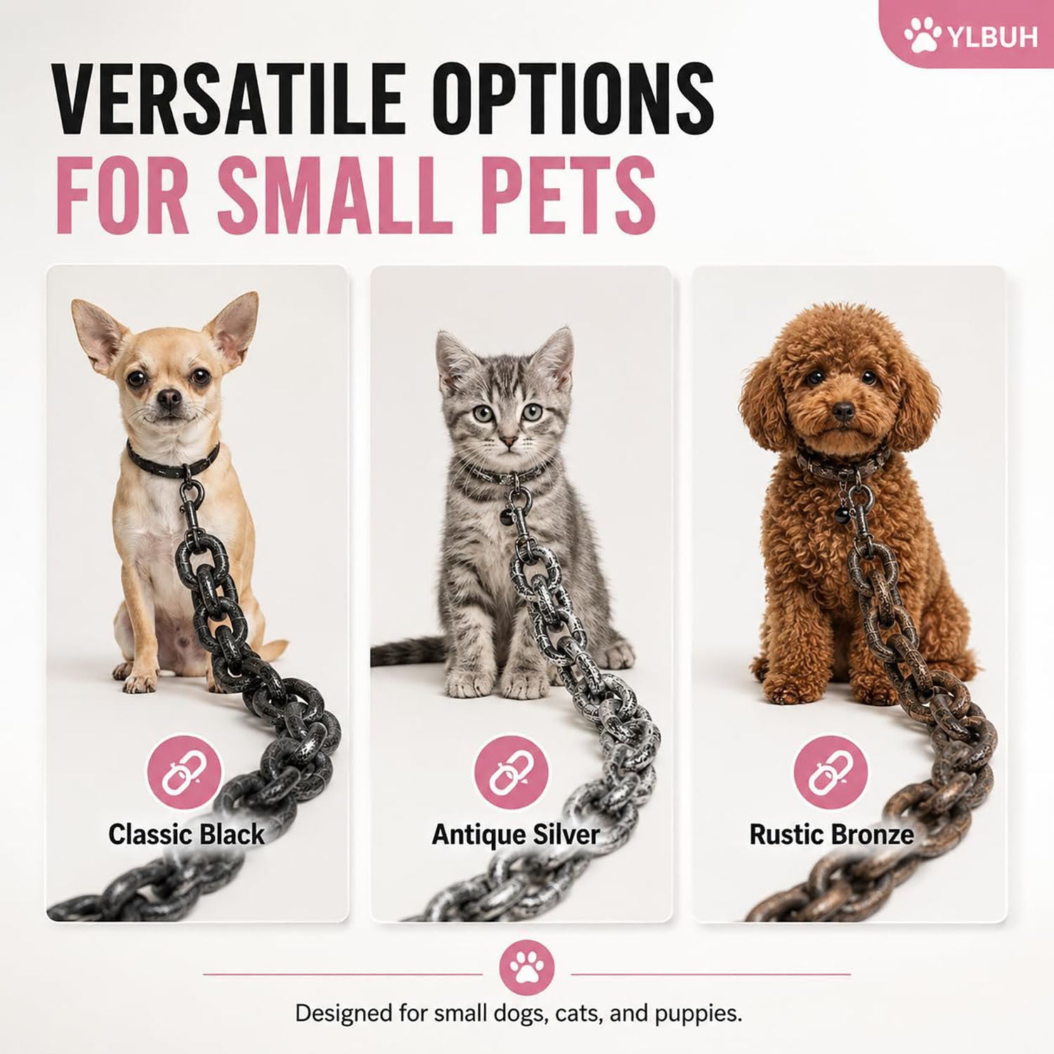 Novelty giant chain look pet lead, available from Pet Royale UK