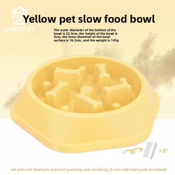Extra Large Anti-Tipping Slow Feeder Dog Bowl for Large Breeds in Four Colours