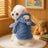 Fleece lined animal costume hoodie for dogs and cats in Tiger, material detail