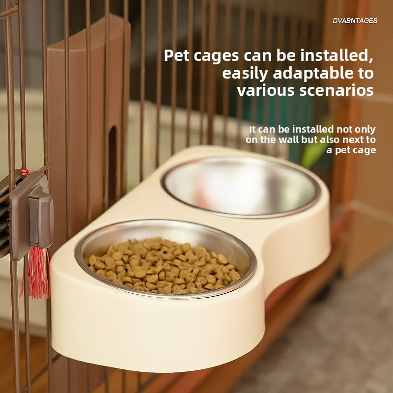 Adjustable Height Ceramic Pet Food Bowl for Cats and Dogs in Blue and Pink, Brown or Grey