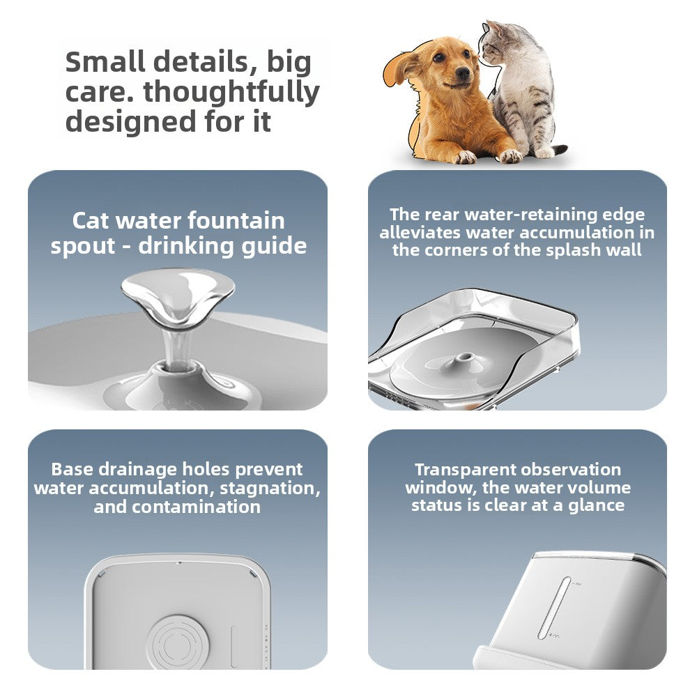 Silent Wireless Automatic Pet Water Dispenser Stainless Steel