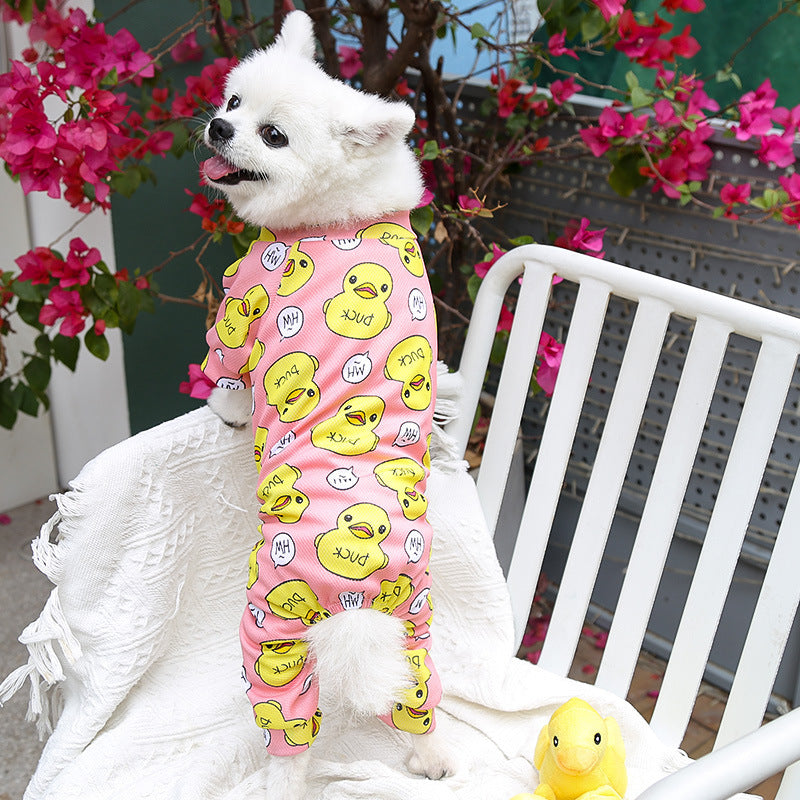 Cartoon duck four leg outfit for dogs and cats, available in 2 colours, image 3