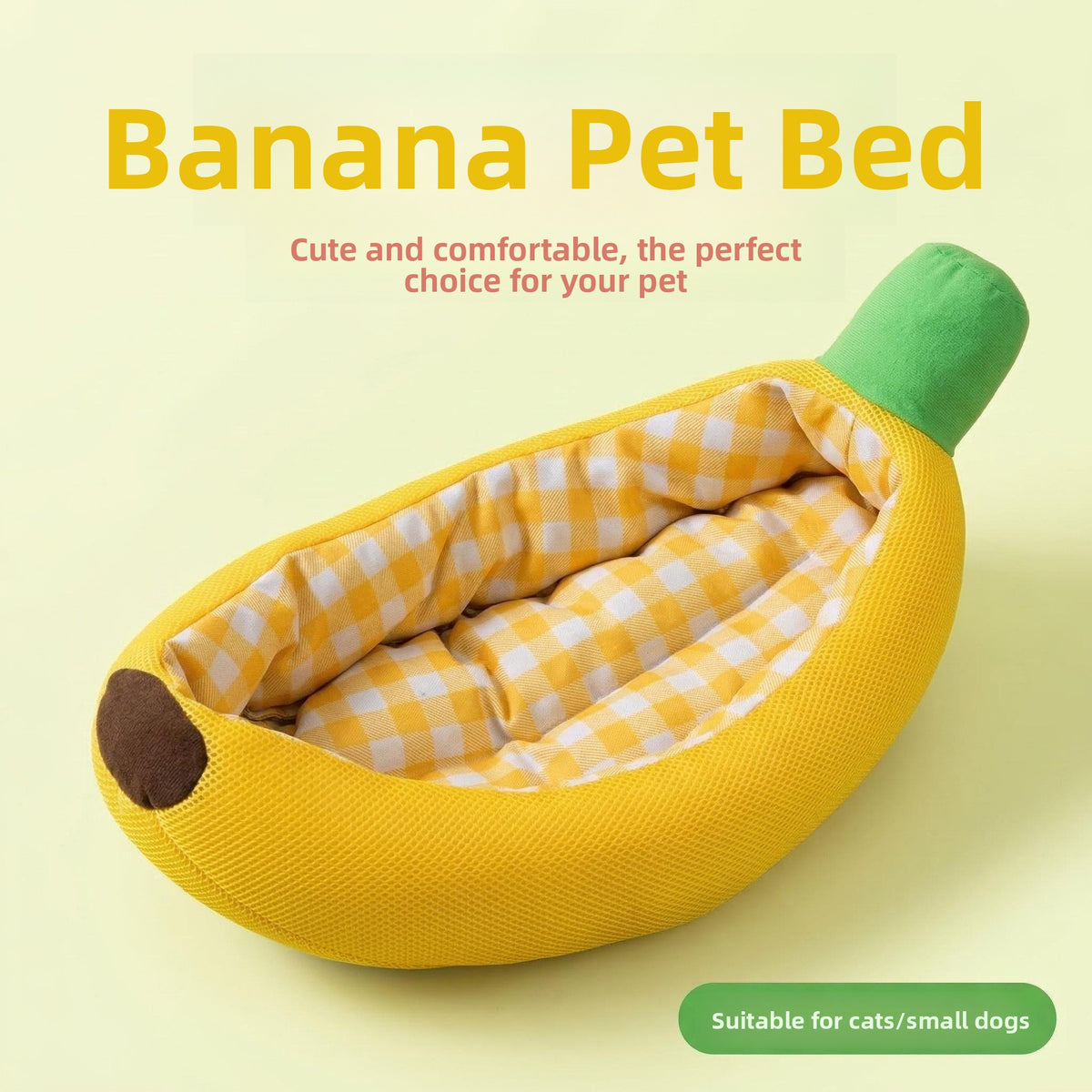 Banana Shape Semi-Enclosed Pet Bed with Waterproof Base