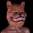 Latex dinosaur skull Halloween mask with movable teeth on a dog, view 16
