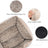 Soft washable pet bed for dogs and cats, shown in 2 colours and styles