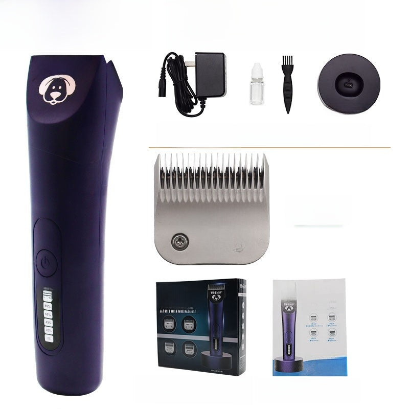 Rechargeable Cordless Pet Grooming Clipper with Four Interchangeable Cutter Heads