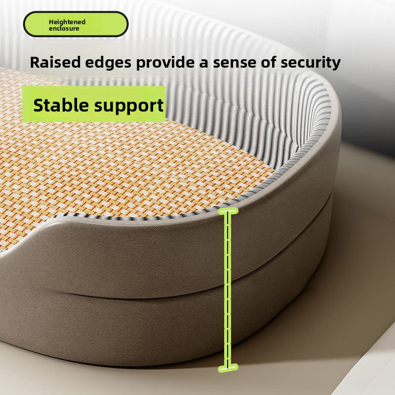 Plush pet bed with raised rim for dogs and cats, photo 1 of 18