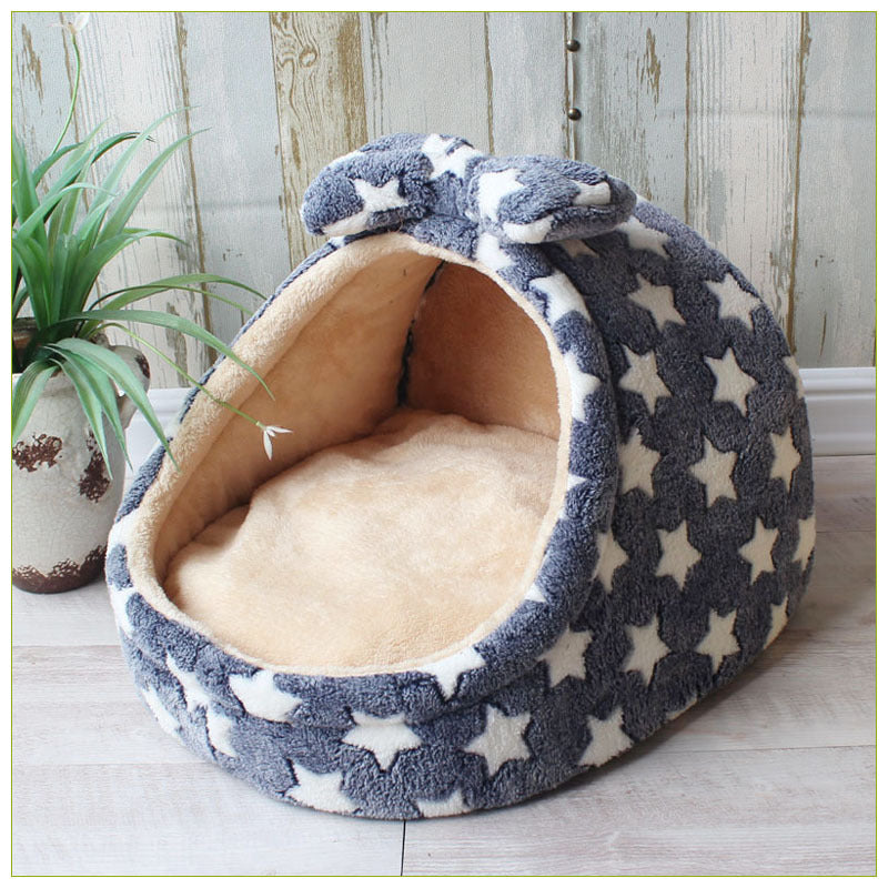 Enclosed Pet Kennel House with Soft Cushion for Dogs and Cats