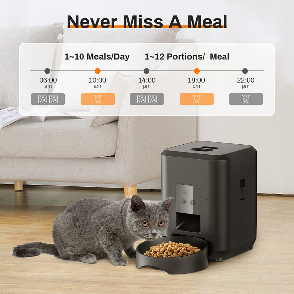 2L Automatic Pet Feeder with Camera, Wi-Fi App Control and Stainless Steel Bowl