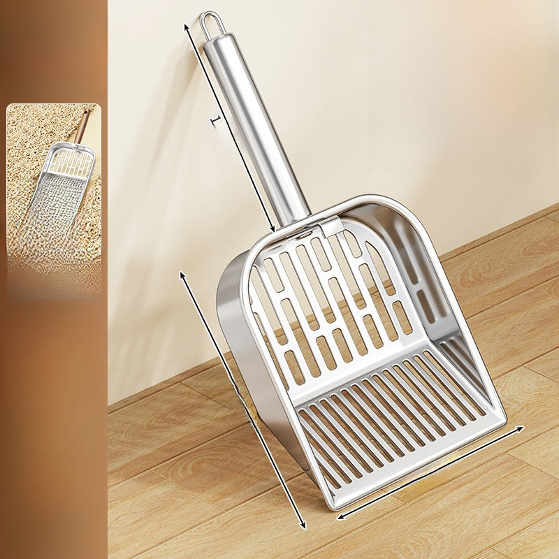 Long Handle Cat Litter Shovel in Stainless Steel or Plastic