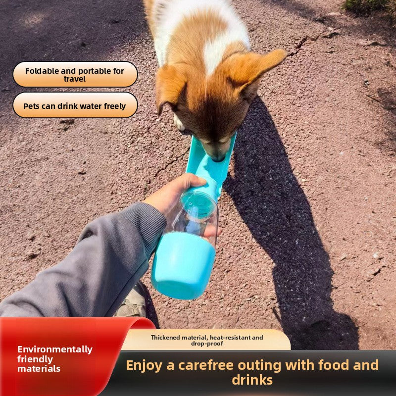 Portable Foldable Pet Water Bottle, 500ml Collapsible Leakproof Bottle for Walks and Trips