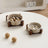 Marble Pattern Ceramic Pet Bowl with Acacia Wood Stand in Water or Slow Feeder Style