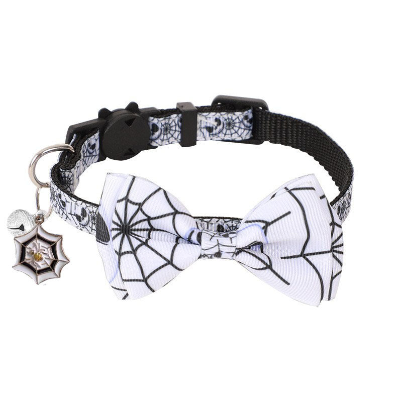 Halloween cat collar with bow and bell in bat design, product image 12