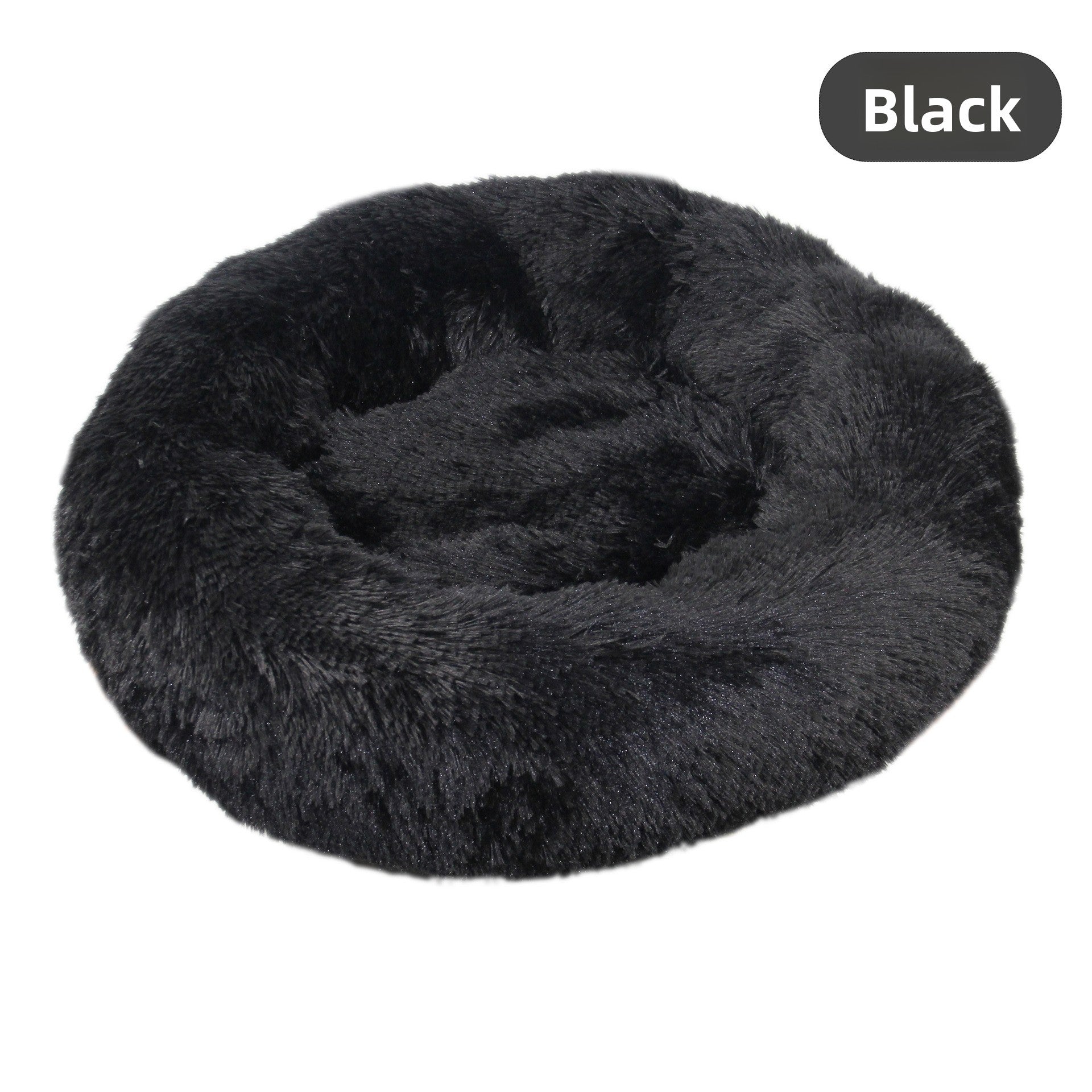 Light brown washable plush round pet bed with anti-slip base, photo 85
