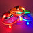 Light up LED dog collar glowing red with reflective strip