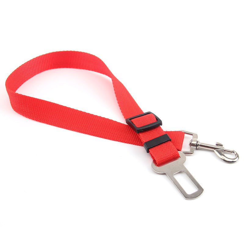 Adjustable nylon pet car seat belt lead with alloy clip in blue, view 8