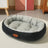 Oval pet nest bed for cats and dogs, detail and texture view