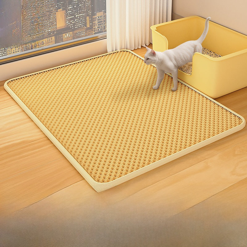 Double Layer EVA Anti-Tracking Cat Litter Mat, Easy Wipe Clean