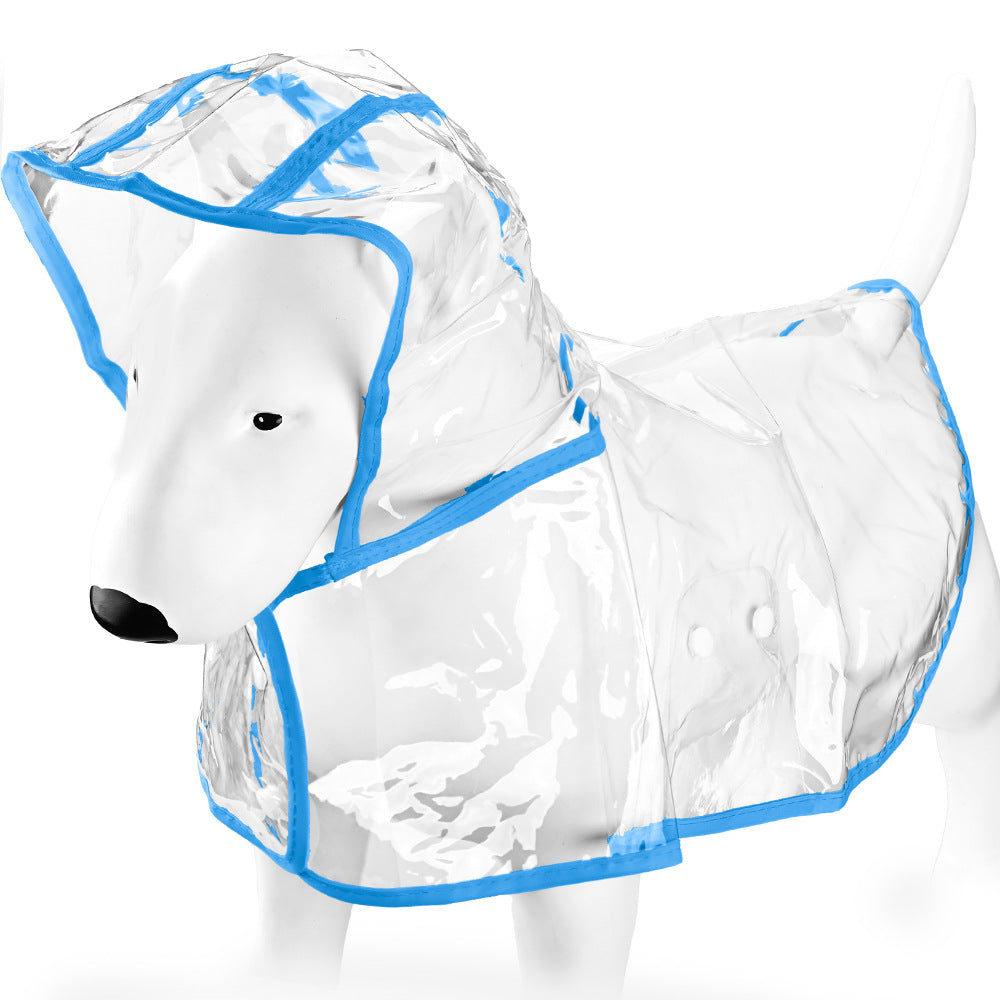 Transparent dog rain poncho with coloured trim, available in 7 colours, image 34