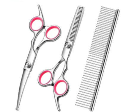 Stainless steel pet grooming scissors set with comb, photo 10 of 30