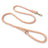 Woven rainbow dog lead with gold coloured clip