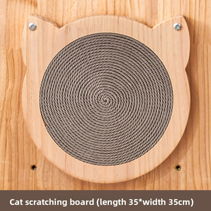 Modular wooden wall-mounted cat climbing board with shelves, photo 9