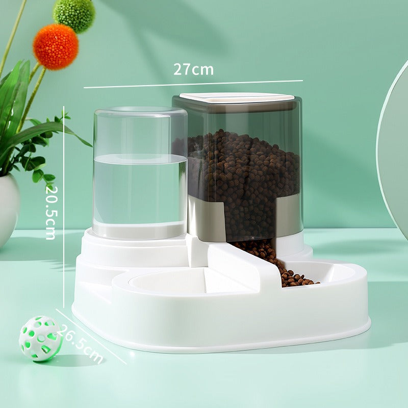 Automatic Cat Feeder and Water Dispenser with Sliding Cover and Controlled Portion Release