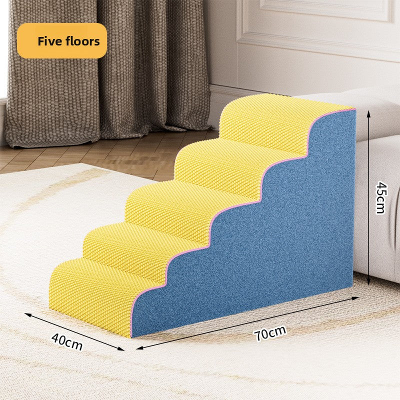 Three-step pet stairs for small dogs and cats, further angle view