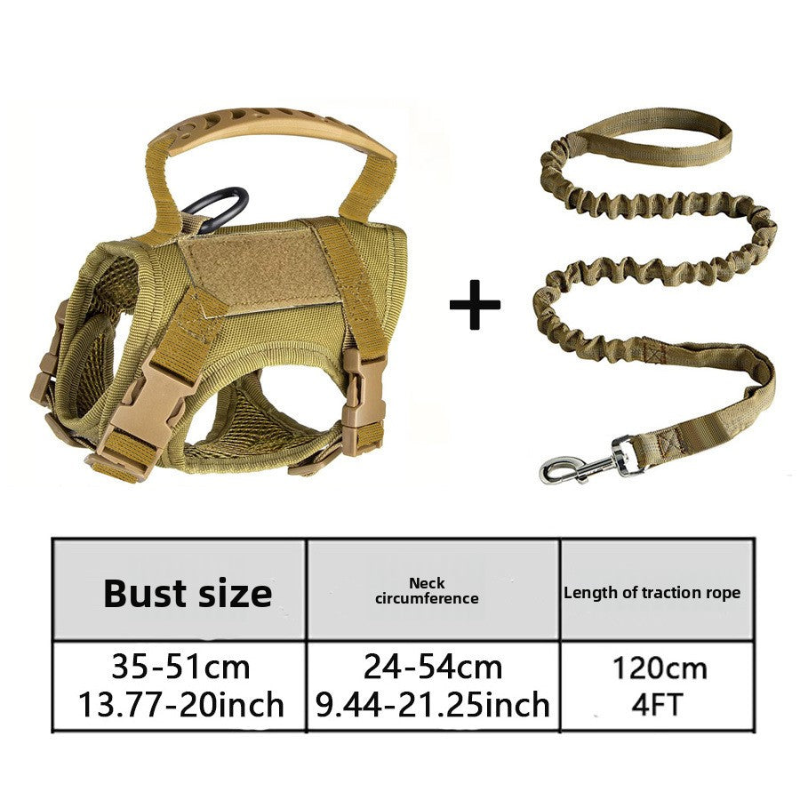 Black tactical cat harness with matching lead and embroidered patches