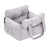 Dark grey padded dog car booster seat bed with strap, view 9