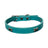 Adjustable PU leather dog collar in Rose Red, side view