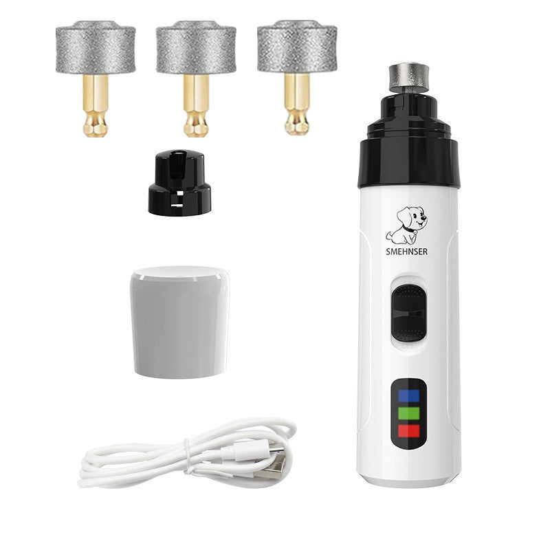 Dust-Free Pet Nail Grinder with LED Light, USB Rechargeable 2-Speed