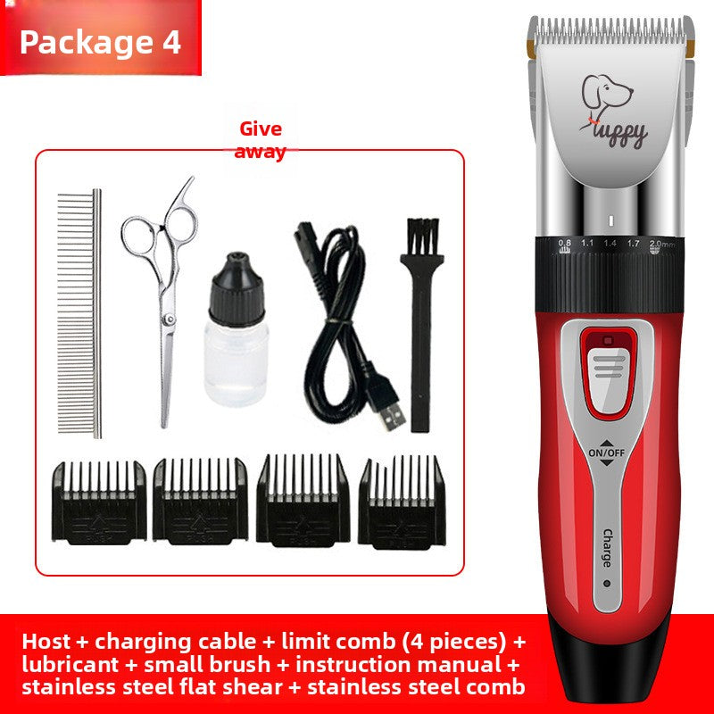 USB Rechargeable Pet Hair Clipper with Ceramic Blade and 4 Combs
