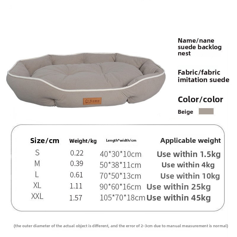 Soft suede oval pet bed with non-slip base, photo 19 of 25