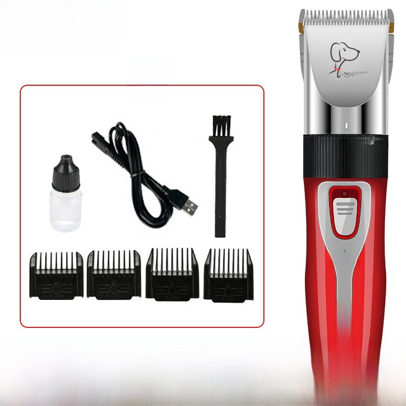 Ceramic Blade Pet Clipper Set with Guide Combs, USB Cordless