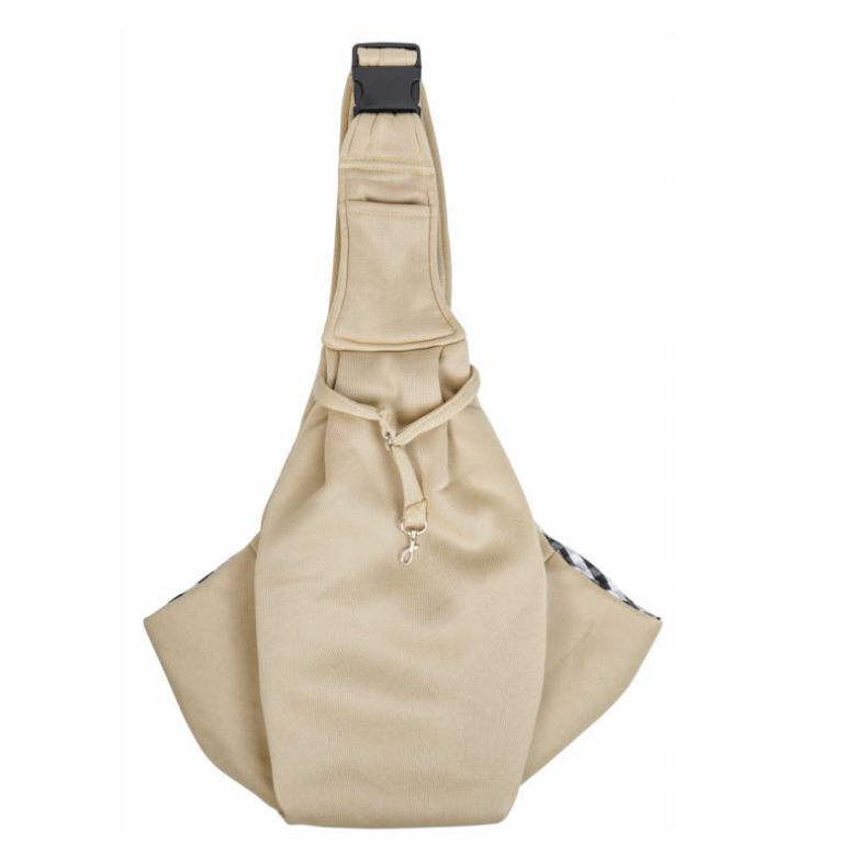 Foldable crossbody cat carrier bag in Khaki Pocket Bag