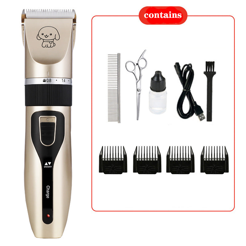 Cordless Dog Hair Clippers with Guide Combs, Low Noise Trimmer Kit