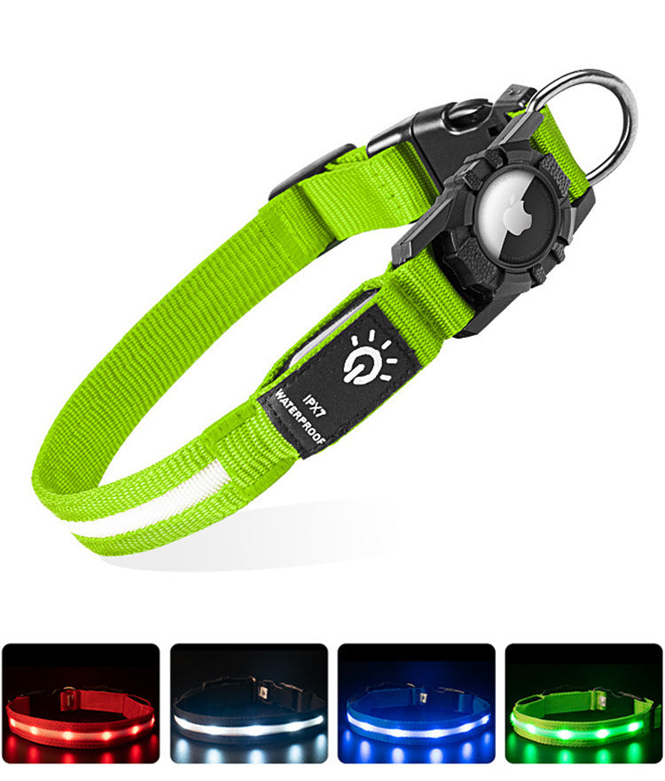 Waterproof light up dog collar with tracker pocket, view 27