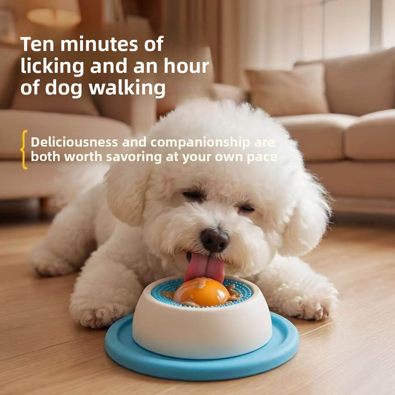 Anti-Spill Licking Toy and Slow Feeder in PP for Cats and Dogs, Orange, Blue or Universal
